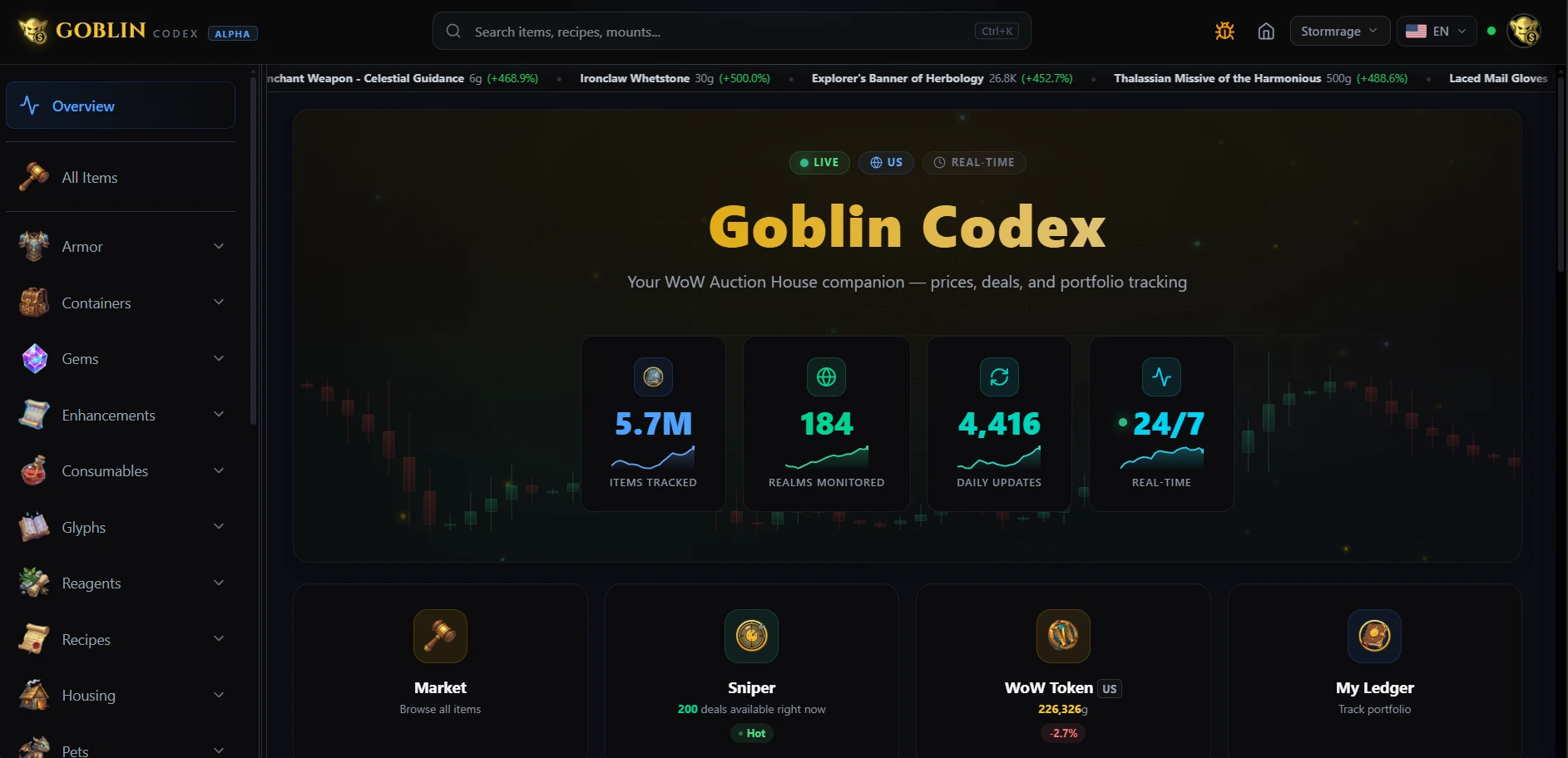 Goblin Exchange website screenshot